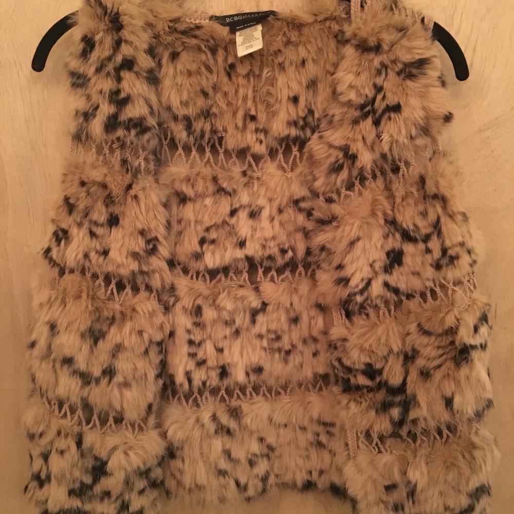 BCBG Rabbit Fur vest , new year winter